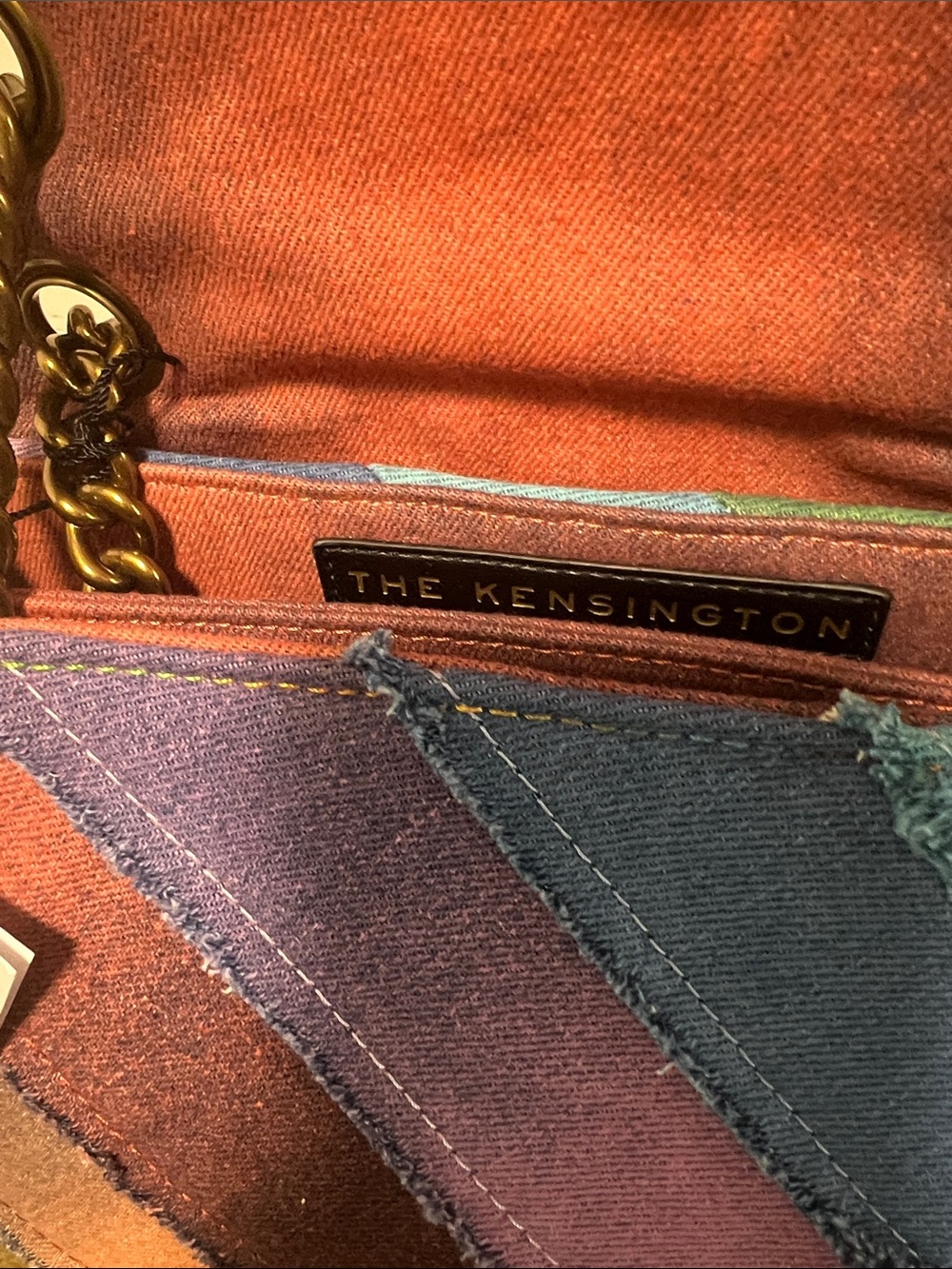 NWT Kurt Geiger Kensington Rainbow Denim Shoulder Bag - Picture 9 of 12